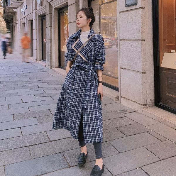 women's trench coats women plaid windbreaker coat 2021 female autumn winter long jacket thicken casual woolen overcoat plus size a459, Tan;black
women's trench coats women plaid windbreaker coat 2021 female autumn winter long jacket thicken casual woolen overcoat plus size a459, Tan;black