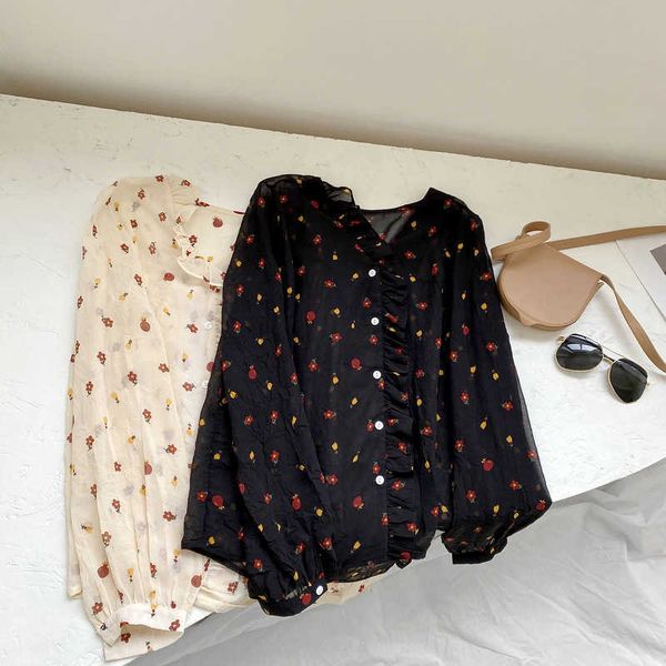 hxjjp summer chiffon shirts shirt retro western long-sleeve v-neck women print blouses and 210607, White
hxjjp summer chiffon shirts shirt retro western long-sleeve v-neck women print blouses and 210607, White