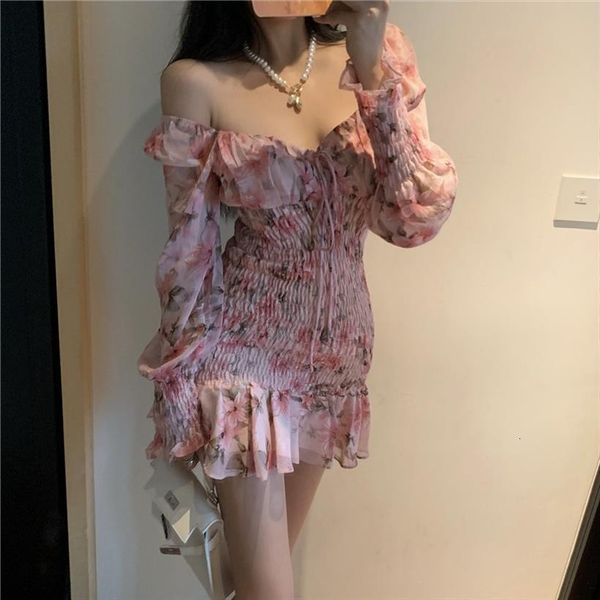 square collar floral print womens dresses long sleeve slim waist spring off shoulder high chiffon ruffles, Black;gray
square collar floral print womens dresses long sleeve slim waist spring off shoulder high chiffon ruffles, Black;gray