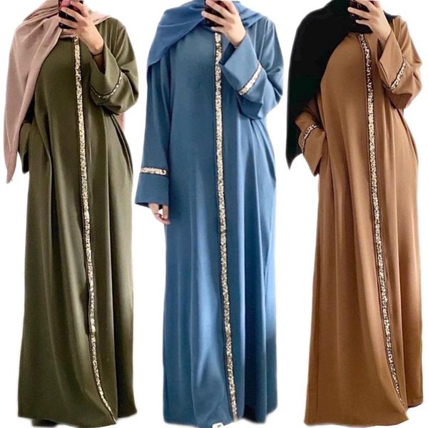 

ethnic clothing muslim women kaftan long dress sequins middle east dubai arabic abaya islamic ramadan maxi robe gown turkish party, Red