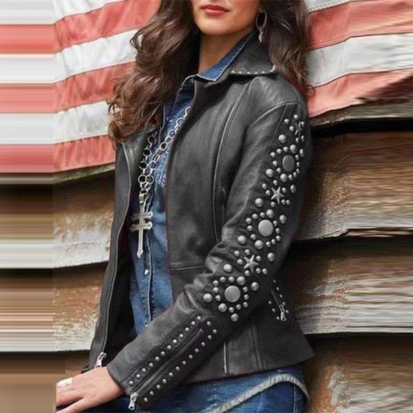 women's jackets women rhinestone pu leather jacket solid long sleeve lapel zip coats short biker outerwear streetwear coat windbreaker, Black;brown
women's jackets women rhinestone pu leather jacket solid long sleeve lapel zip coats short biker outerwear streetwear coat windbreaker, Black;brown