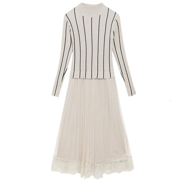 casual dresses spring and autumn fashion knit dress striped base skirt stitching mesh sweater women hxz2, Black;gray
casual dresses spring and autumn fashion knit dress striped base skirt stitching mesh sweater women hxz2, Black;gray