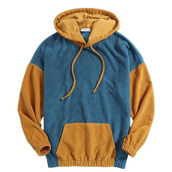 men's hoodies & sweatshirts fashion men hooded sweatshirt corduroy patchwork long sleeve pockets leisure streetwear retro casual pullov, Black
men's hoodies & sweatshirts fashion men hooded sweatshirt corduroy patchwork long sleeve pockets leisure streetwear retro casual pullov, Black