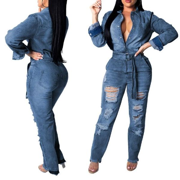 women's jumpsuits & rompers fashion solid hole long denim women button v-neck full sleeve lady s-2xl, Black;white
women's jumpsuits & rompers fashion solid hole long denim women button v-neck full sleeve lady s-2xl, Black;white