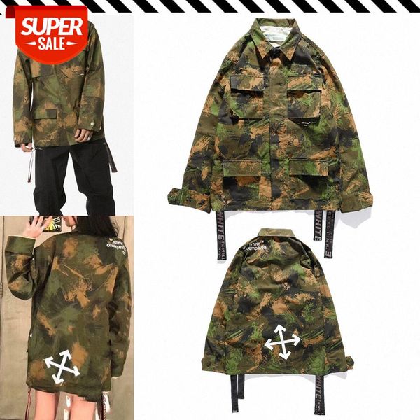 ow white multi-pocket camouflage arrow print ribbon jacket shirt #wn8y, White;black
ow white multi-pocket camouflage arrow print ribbon jacket shirt #wn8y, White;black