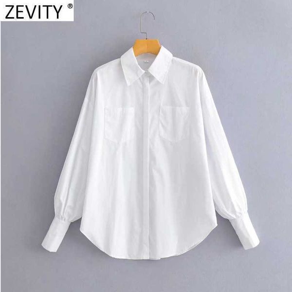 zevity women basic double pockets patch lantern sleeve casual breasted shirt female white blouse roupas chic chemise ls9055 210603
zevity women basic double pockets patch lantern sleeve casual breasted shirt female white blouse roupas chic chemise ls9055 210603