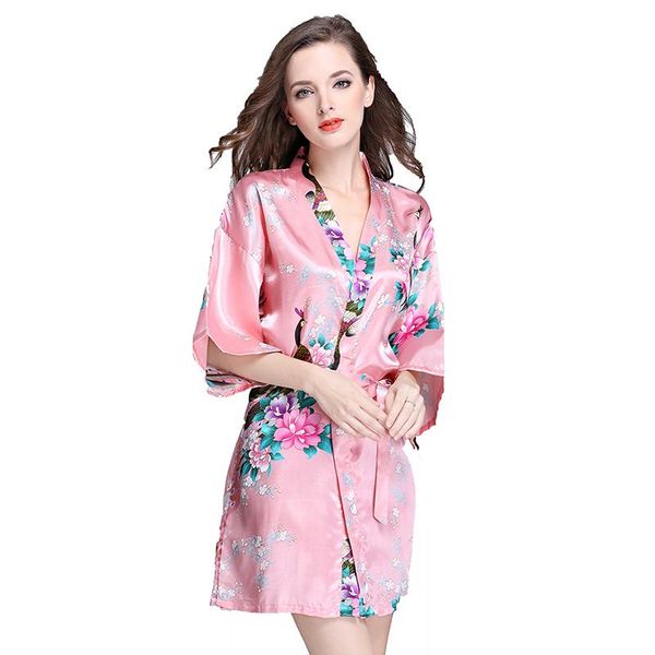 night pajama women wedding robe summer sleeves v neck casual kimono peacock flower sleepwear silk home bathrobe female pijama women's, Black;red
night pajama women wedding robe summer sleeves v neck casual kimono peacock flower sleepwear silk home bathrobe female pijama women's, Black;red