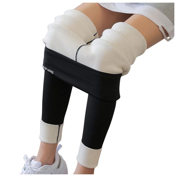 women's leggings warm and thickened cashmere wear in winter high waist lamb pants cold resistant trousers, Black
women's leggings warm and thickened cashmere wear in winter high waist lamb pants cold resistant trousers, Black
