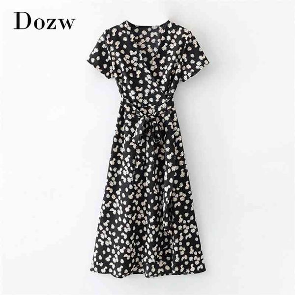 women boho v neck summer dresses vintage floral print a line sashes female short sleeve wrap beach sundress 210515, Black;gray
women boho v neck summer dresses vintage floral print a line sashes female short sleeve wrap beach sundress 210515, Black;gray