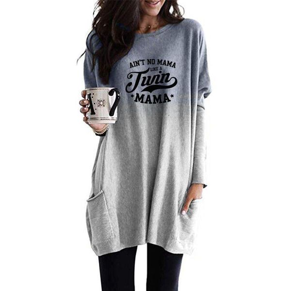 women's t-shirt ain't no mama like a twin letter pocket gradient women femmes spring mother gift long sleeve shirt for female, White
women's t-shirt ain't no mama like a twin letter pocket gradient women femmes spring mother gift long sleeve shirt for female, White