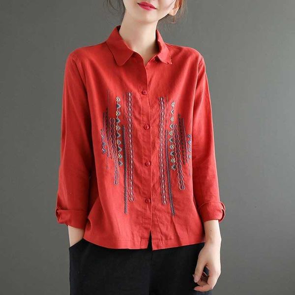 women's blouses & shirts autumn arts style women long sleeve turn-down collar vintage cotton linen embroidery b 2xux, White
women's blouses & shirts autumn arts style women long sleeve turn-down collar vintage cotton linen embroidery b 2xux, White