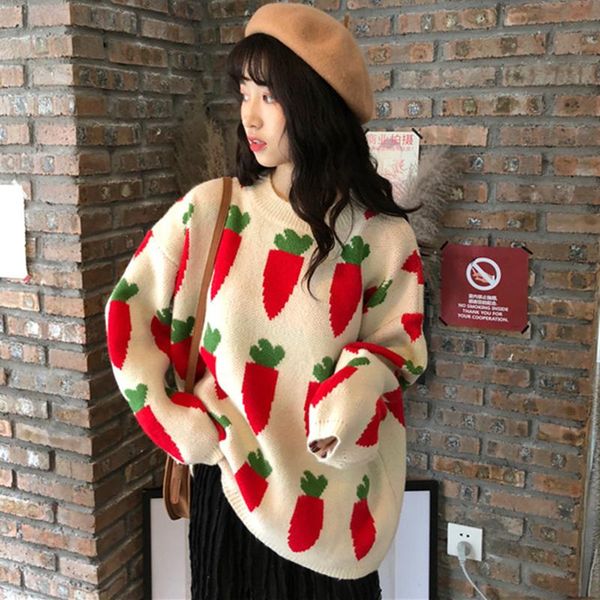 women's sweaters ollymurs women knitted carrot sweater autumn winter ladies warm lazy style loose pullover korean thick jumper, White;black