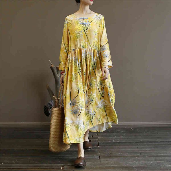 johnature chinese style women cloths linen dresses spring summer long sleeve o-neck print loose women fashion dress 210521, Black;gray
johnature chinese style women cloths linen dresses spring summer long sleeve o-neck print loose women fashion dress 210521, Black;gray