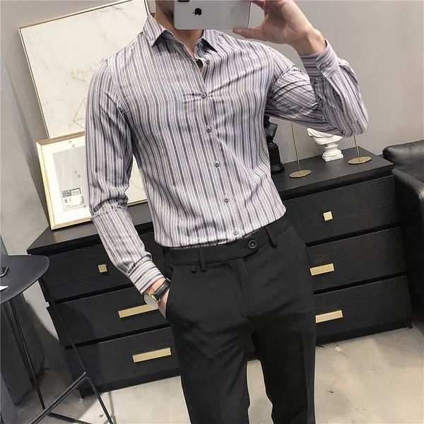 spring striped shirts men business casual formal dress shirt long sleeve streetwear social party blouse camisa masculina 210527, White;black
spring striped shirts men business casual formal dress shirt long sleeve streetwear social party blouse camisa masculina 210527, White;black