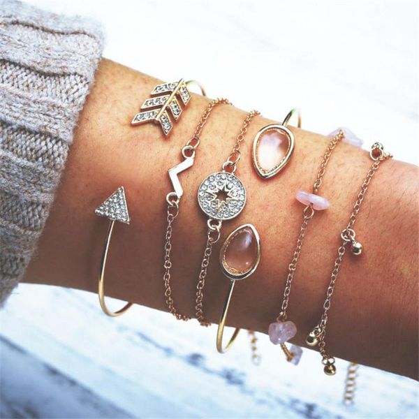 charm bracelets buteeluvv 6 pcs/set gold chain for women elegant shiny rhinestones arrow compass cuff bangles set jewelry, Golden;silver
charm bracelets buteeluvv 6 pcs/set gold chain for women elegant shiny rhinestones arrow compass cuff bangles set jewelry, Golden;silver