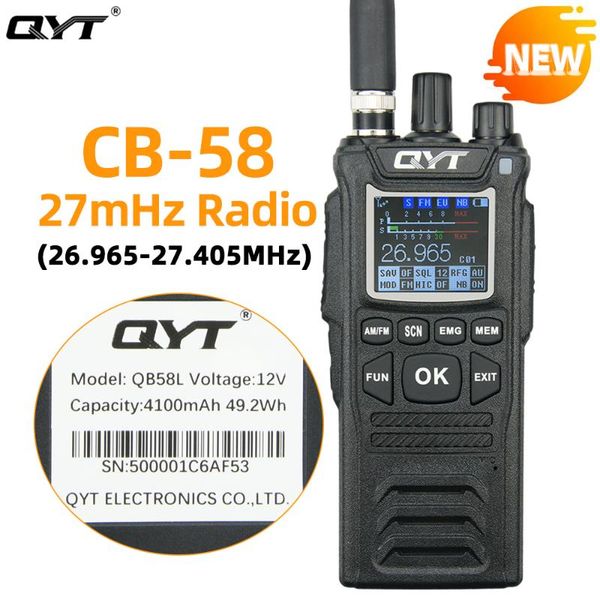 walkie talkie qyt 27mhz cb-58 radio standard handheld 40 channel am/fm cb radio(4w talkie) 26.965-27.405mhz
walkie talkie qyt 27mhz cb-58 radio standard handheld 40 channel am/fm cb radio(4w talkie) 26.965-27.405mhz