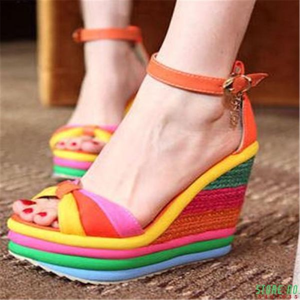 dress shoes 2021 summer bohemia casual rainbow peep toe platform sandals for womens wedges sandalias plataforma high, Black
dress shoes 2021 summer bohemia casual rainbow peep toe platform sandals for womens wedges sandalias plataforma high, Black