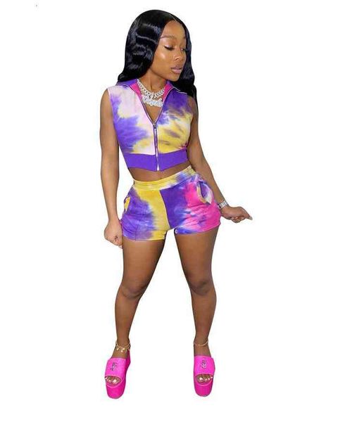 women tie dye tracksuit summer sleeveless v neck with zipper short tshirt slim fit shorts famale sport set, Gray
women tie dye tracksuit summer sleeveless v neck with zipper short tshirt slim fit shorts famale sport set, Gray
