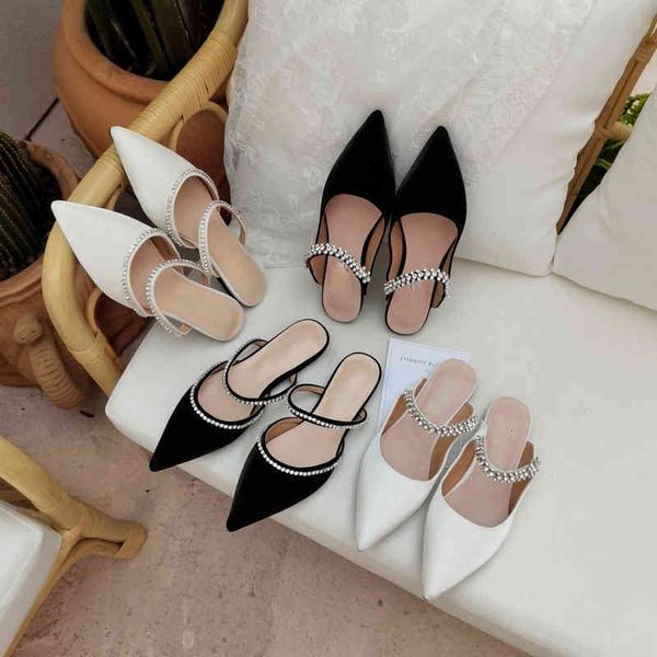 slippers primavera novo dedo do pé apontado senhoras chinelos strass cinta cetim salto plano meia sandálias q0f8, Black
slippers primavera novo dedo do pé apontado senhoras chinelos strass cinta cetim salto plano meia sandálias q0f8, Black