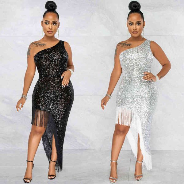 casual dresses x5620 fashion sequin diagonal collar one shoulder irregular split beard long dresses, Black;gray
casual dresses x5620 fashion sequin diagonal collar one shoulder irregular split beard long dresses, Black;gray