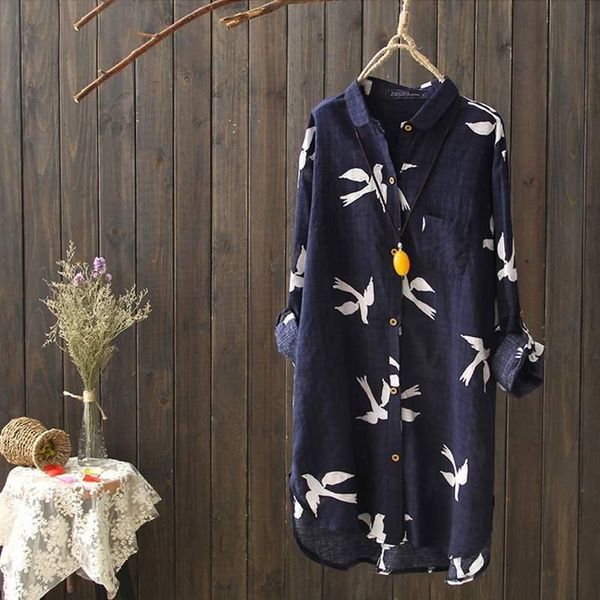 autumn printed casual long sleeve women shirts lapel asymmetrical kaftan blusas tunic robe, White
autumn printed casual long sleeve women shirts lapel asymmetrical kaftan blusas tunic robe, White