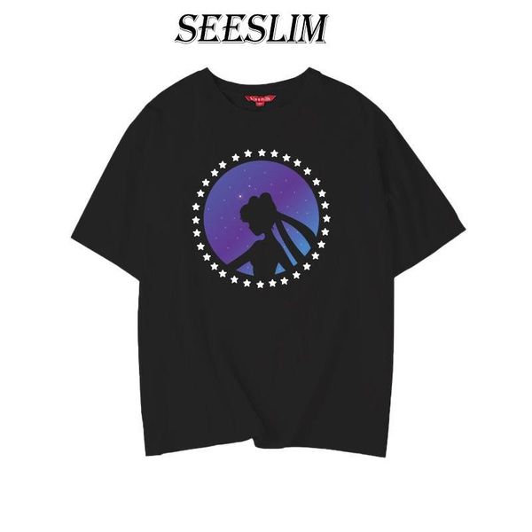 seeslim sailor moon print reflective stars design t shirts women cartoon japanese anime oversize tee shirt cotton plus size women's t-, White
seeslim sailor moon print reflective stars design t shirts women cartoon japanese anime oversize tee shirt cotton plus size women's t-, White