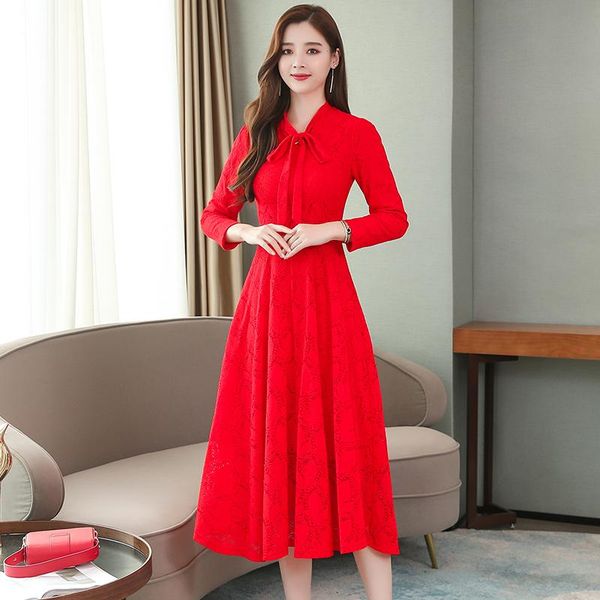 casual dresses 2021 autumn fashion red long sleeve lace dress slim midi beach, Black;gray
casual dresses 2021 autumn fashion red long sleeve lace dress slim midi beach, Black;gray