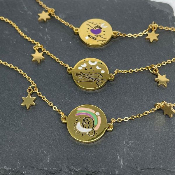 link, chain tarot brand bracelet titanium steel gold plated round tag tarotcard, Black
link, chain tarot brand bracelet titanium steel gold plated round tag tarotcard, Black