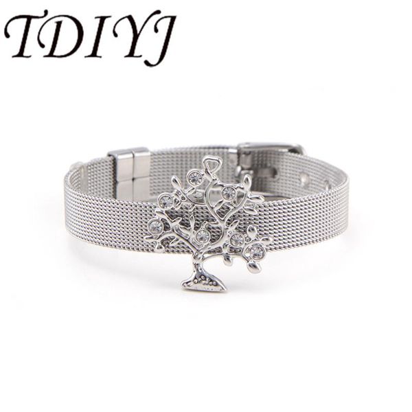 charm bracelets tdiyj big silver tree with crystal slide charms personalized stainless steel mesh bracelet for women jewelry 1set, Golden;silver
charm bracelets tdiyj big silver tree with crystal slide charms personalized stainless steel mesh bracelet for women jewelry 1set, Golden;silver