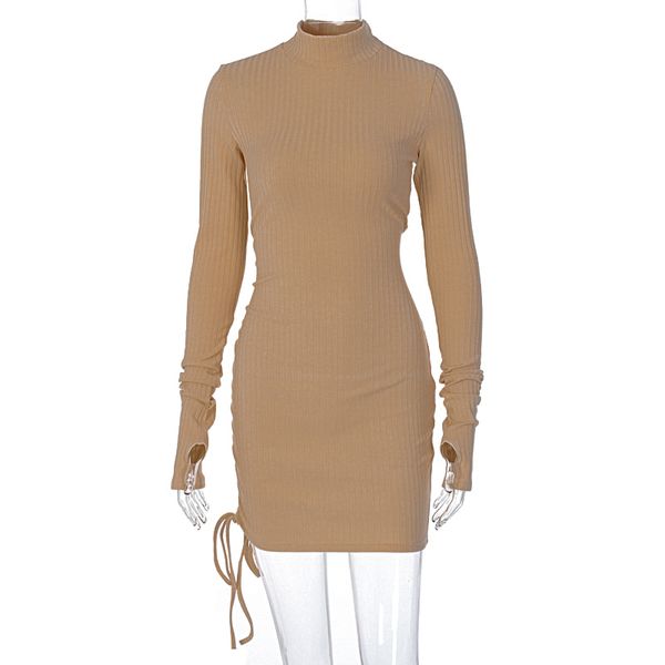 long sleeve ribbed ruched bandage mini dress autumn winter women high neck knitted pure party elegant outfits, Black;gray
long sleeve ribbed ruched bandage mini dress autumn winter women high neck knitted pure party elegant outfits, Black;gray