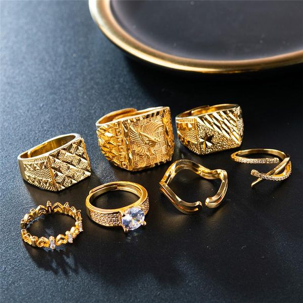 cluster rings plated 24k gold openrings multi style punk eagle heart wave copper for women men adjustable jewelry no fade, Golden;silver
cluster rings plated 24k gold openrings multi style punk eagle heart wave copper for women men adjustable jewelry no fade, Golden;silver