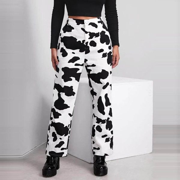 women's leggings 2021 summer vintage jeans woman long trousers cowboy female loose streetwear cow print pocket high waist wide leg pant, Black
women's leggings 2021 summer vintage jeans woman long trousers cowboy female loose streetwear cow print pocket high waist wide leg pant, Black