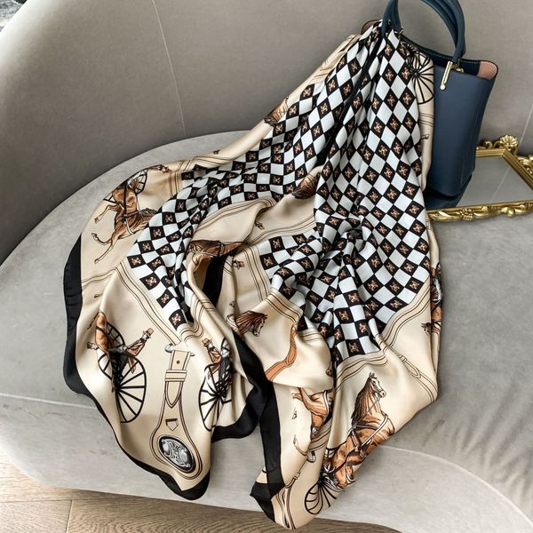 new light luxury silk scarf women versatile spring and autumn thin scarf summer gauze scarf beach towel shawl, Blue;gray
new light luxury silk scarf women versatile spring and autumn thin scarf summer gauze scarf beach towel shawl, Blue;gray