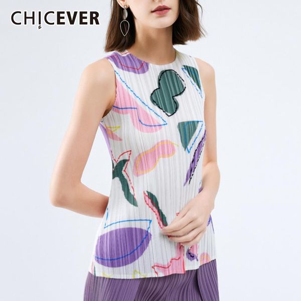 women's t-shirt chicever casual print t shirt for women o neck sleeveless loose hit color ruched shirts female fashion clothes 2021 sum, White
women's t-shirt chicever casual print t shirt for women o neck sleeveless loose hit color ruched shirts female fashion clothes 2021 sum, White