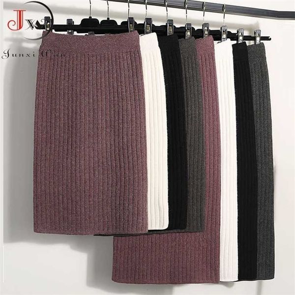 autumn winter women long skirt elastic waist warm knitted straight slim elegant black pencil skirts faldas jupe femme 211214
autumn winter women long skirt elastic waist warm knitted straight slim elegant black pencil skirts faldas jupe femme 211214