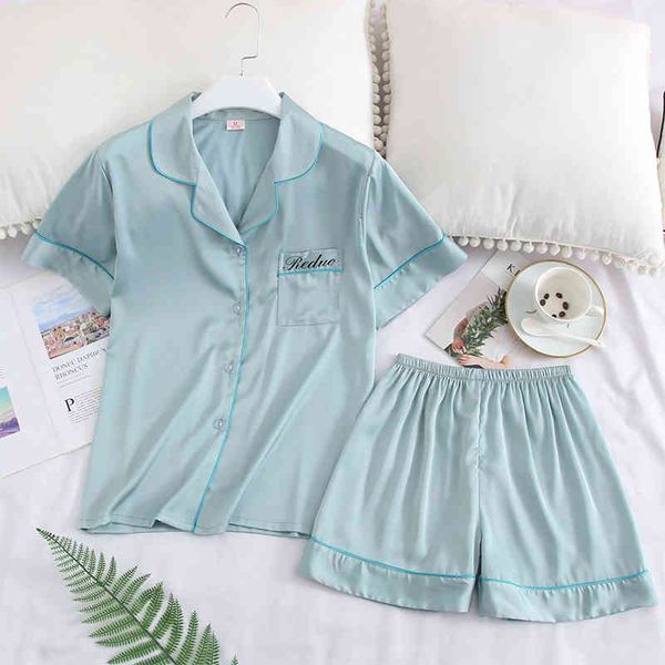 sleepwear 2pcs faux silk sets summer short sleeve shirts shorts casual lapel collar button women's pajamas set jddi sp82, Black;red
sleepwear 2pcs faux silk sets summer short sleeve shirts shorts casual lapel collar button women's pajamas set jddi sp82, Black;red