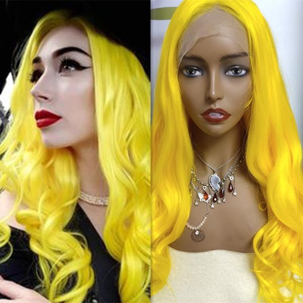 bright yellow body wave lace front wigs synthetic hair heat resistant wig 26 inches long for women with natural hairline1, Black
bright yellow body wave lace front wigs synthetic hair heat resistant wig 26 inches long for women with natural hairline1, Black