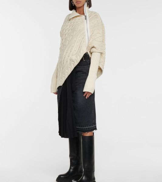 women's sweaters 2021 early autumn irregular sweater knitwear pullover, White;black
women's sweaters 2021 early autumn irregular sweater knitwear pullover, White;black