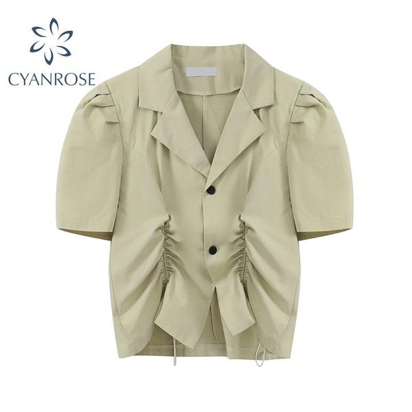 women's blouses & shirts v neck drawstring pleated short blazer waist shirt for women summer 2021 suit collar puff sleeve solid casual, White
women's blouses & shirts v neck drawstring pleated short blazer waist shirt for women summer 2021 suit collar puff sleeve solid casual, White