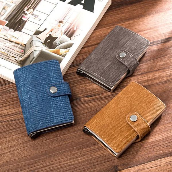 card holders denim aluminum alloy holder rfid antimagnetic portable case wallet business, Brown;gray
card holders denim aluminum alloy holder rfid antimagnetic portable case wallet business, Brown;gray