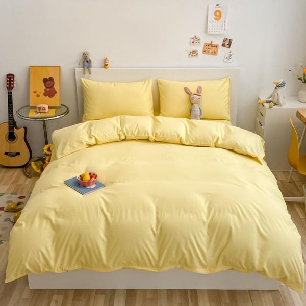 bedding sets yellow cute quilt cover pillowcase solid bed flat sheets simple duvet twin full single king bedclothes
bedding sets yellow cute quilt cover pillowcase solid bed flat sheets simple duvet twin full single king bedclothes