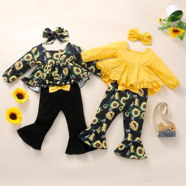 clothing sets 3pcs baby autumn outfits sunflower long sleeves t-shirt + bell-bottom pants headband for toddler girls 3-24 months, White
clothing sets 3pcs baby autumn outfits sunflower long sleeves t-shirt + bell-bottom pants headband for toddler girls 3-24 months, White