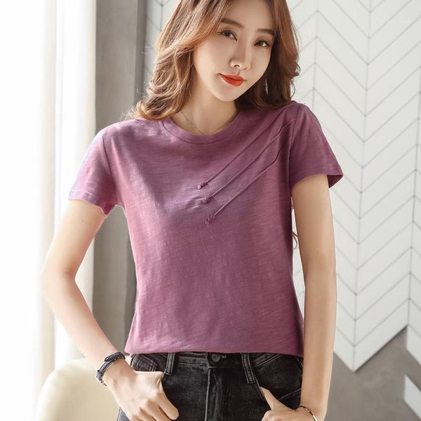 women's t-shirt cotton t shirt women short sleeve 2021 summer korean loose o-neck plus size button woman clothes casual tee, White
women's t-shirt cotton t shirt women short sleeve 2021 summer korean loose o-neck plus size button woman clothes casual tee, White