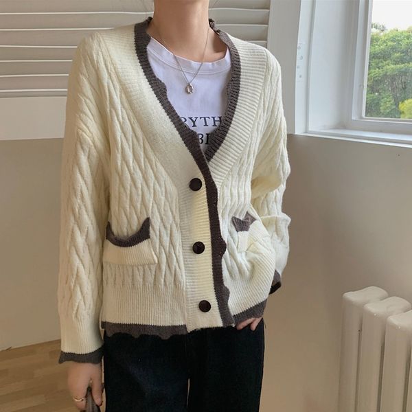 women's sweaters autumn vintage korean style cleavage in v loose female casual shirts pg3c, White;black
women's sweaters autumn vintage korean style cleavage in v loose female casual shirts pg3c, White;black