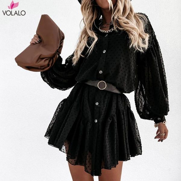 casual dresses elegant black dot party women petticoat long sleeve button ruffle ladies mini day dress female christmas clothes, Black;gray
casual dresses elegant black dot party women petticoat long sleeve button ruffle ladies mini day dress female christmas clothes, Black;gray