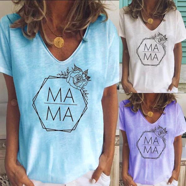 50# letter t shirt women's casual fashion loose t-shirt v-neck ma printed oversized short-sleeved ropa mujer, White
50# letter t shirt women's casual fashion loose t-shirt v-neck ma printed oversized short-sleeved ropa mujer, White