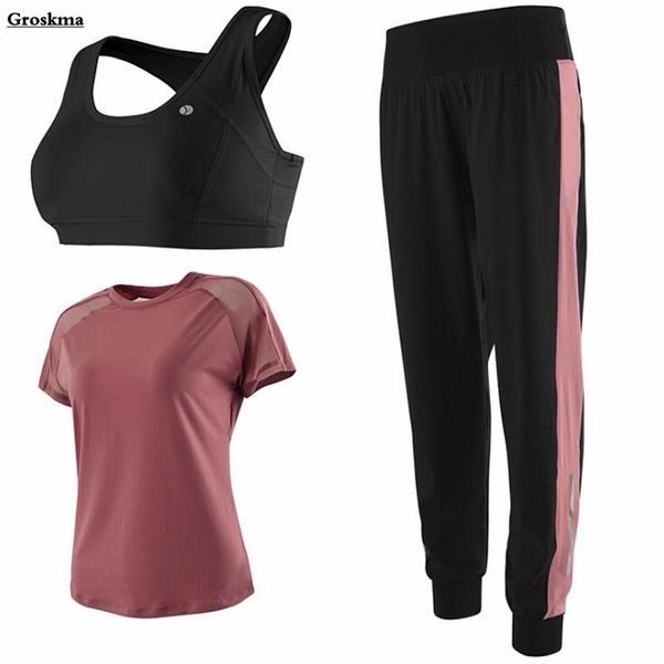 yoga outfits professional sports training women 3 piece set mesh t shirt+bra+pants loose fitness gym sportswear clothing outdoor running, White;red
yoga outfits professional sports training women 3 piece set mesh t shirt+bra+pants loose fitness gym sportswear clothing outdoor running, White;red