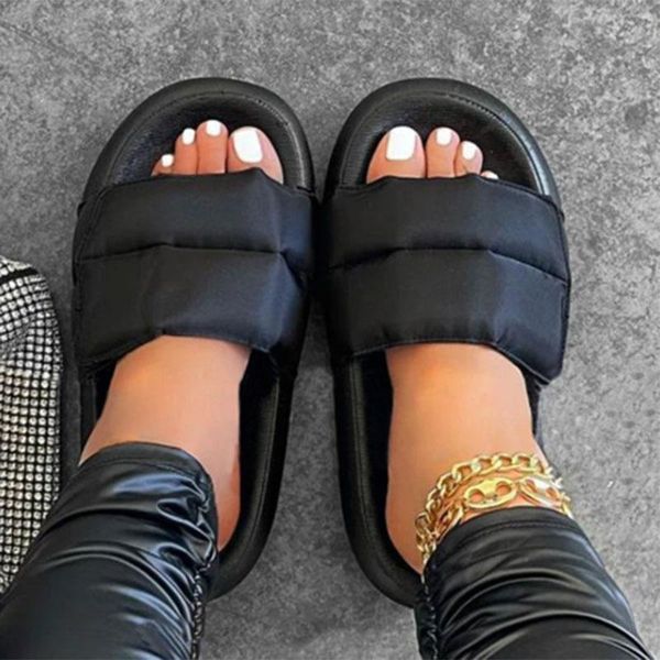 women slippers casual summer shoes woman flats heel sandals platform sandalias mujer open toe foot correction 2021, Black
women slippers casual summer shoes woman flats heel sandals platform sandalias mujer open toe foot correction 2021, Black