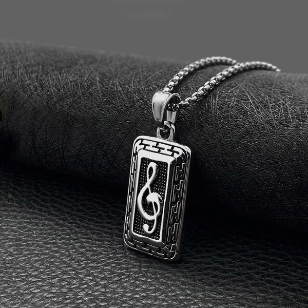 fashion titanium steel musical note pendant stainless jewelry men's retro music box necklaces, Silver
fashion titanium steel musical note pendant stainless jewelry men's retro music box necklaces, Silver