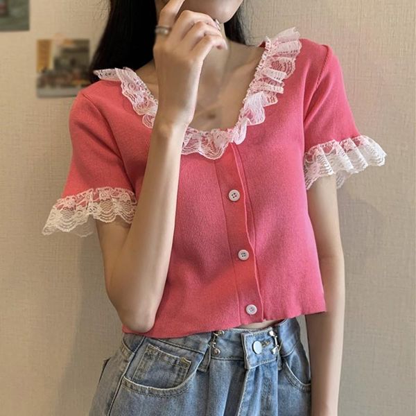 women's t-shirt female lace stichong sweet ice silk thin knitted cardigan summer loose short style t-shirts, White
women's t-shirt female lace stichong sweet ice silk thin knitted cardigan summer loose short style t-shirts, White